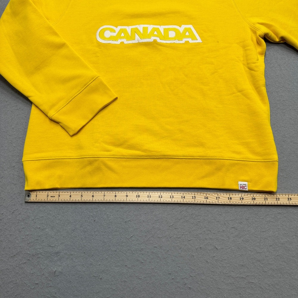 Vintage HBC Olympic Sweatshirt Men's XL Yellow Team Canada Fleece Lined Pullover - Picture 6 of 8